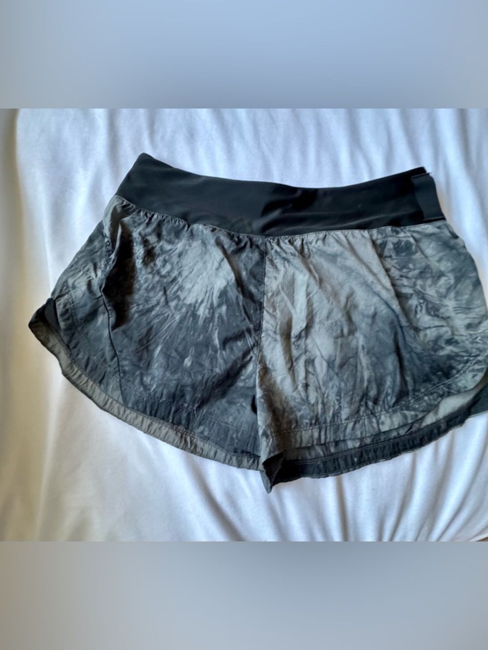 Nike Women's Two-Tone Gray Athletic Shorts with Black Waistband